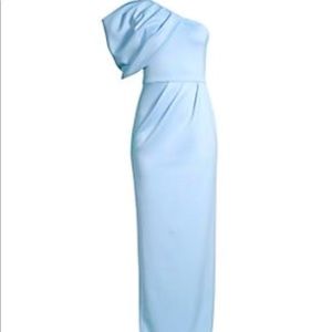 Black Halo one shoulder gown. Size 4. Degas Blue